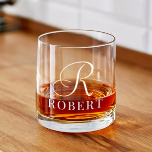 Classic Monogram Personalized Name Whiskey Glass