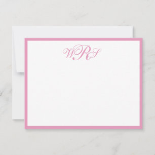 Classic Monogram Pink Card