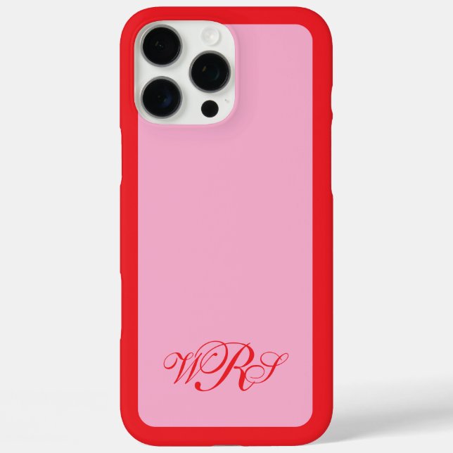Classic Monogram Pink Red Case-Mate iPhone Case (Back)