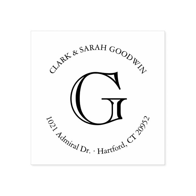 Classic Monogram Return Address Stamp (Imprint)