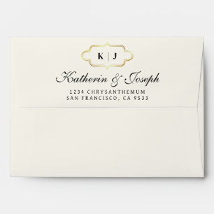 CLASSIC MONOGRAM & ROMANTIC CALLIGRAPY WEDDING ENVELOPE