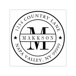 Classic Monogram Serif Name and Return Self-inking Self-inking Stamp