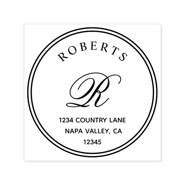 Classic Monogram Serif Name and Return Self-inking Stamp (Design)