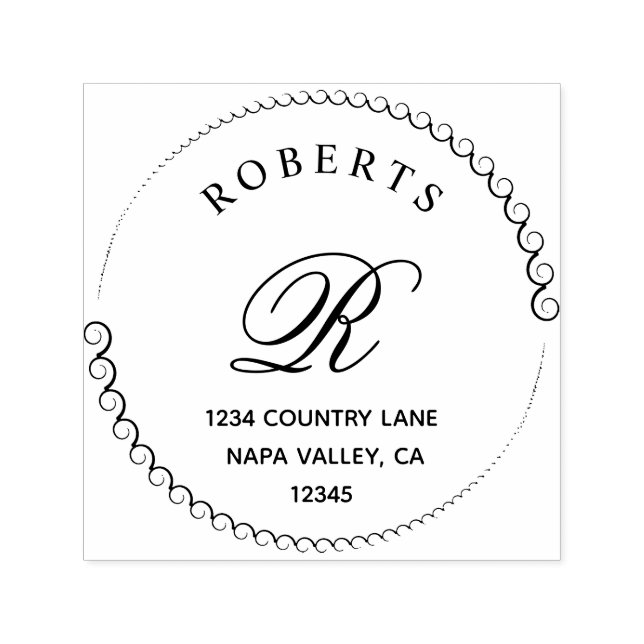 Classic Monogram Serif Name and Return Self-inking Stamp (Design)