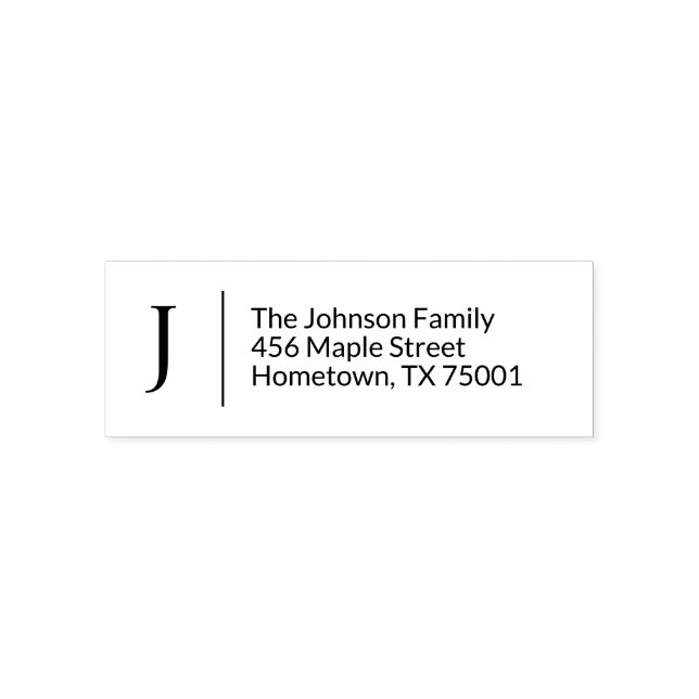 Classic Monogram Simple Return Address Self-inking Stamp (Design)