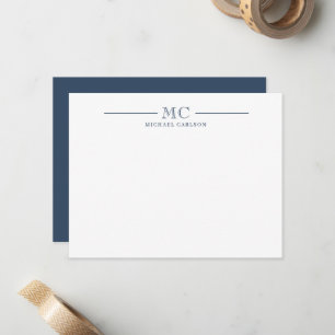 Classic Monogram Stationery Men Card