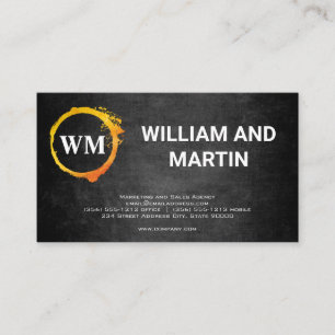 Classic Monogram Textured Background Business Card