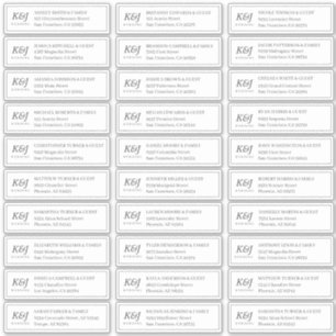 Classic Monogram Wedding Guest Names Address