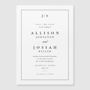 Classic Monogram Wedding Save The Date Magnetic Invitation