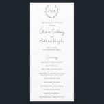 Classic Monogram Wreath Crest Elegant Wedding Program<br><div class="desc">Traditional and classic style black and white wedding program featuring a wedding crest with your monogram inside of a wreath along with your names in a script / calligraphy.  These simple yet elegant wedding programs are great for a formal wedding.</div>