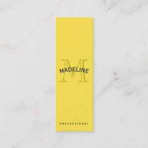 Classic Monogram Yellow with Arc Text Mini Business Card