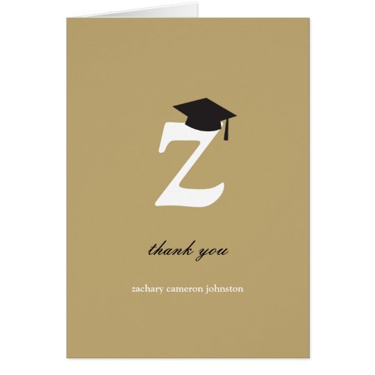 Classic Monogram Z Graduation Photo Thank You Card