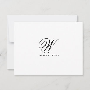 Classic Monogramme formalisé Carte de remerciement