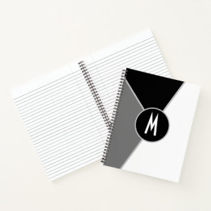 classic Monogrammed Black and white Colour block Notebook