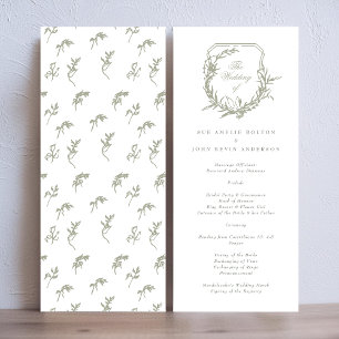 classic monogrammed sage green the wedding crest program