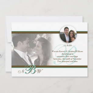 Classic Monogrammed Wedding Announcement 3