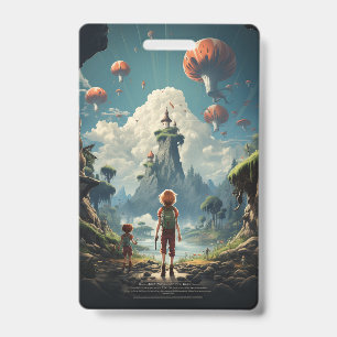 Classic monster cartoon badge