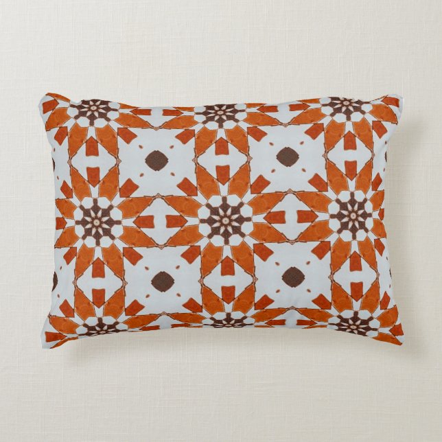 Classic Moroccan Geometric Decorative Patterns Accent Pillow (Front)