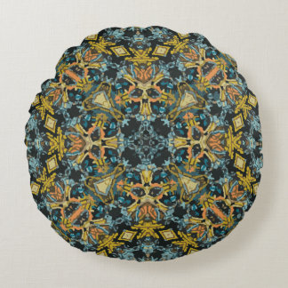 Classic Moroccan Geometric Decorative Patterns Round Pillow