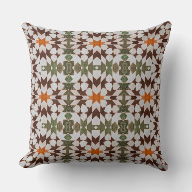 Classic Moroccan Geometric Decorative Patterns  Throw Pillow (Front)