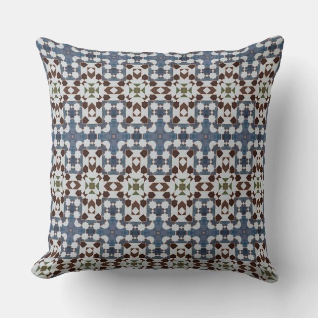 Classic Moroccan Geometric Decorative Patterns Throw Pillow (Front)