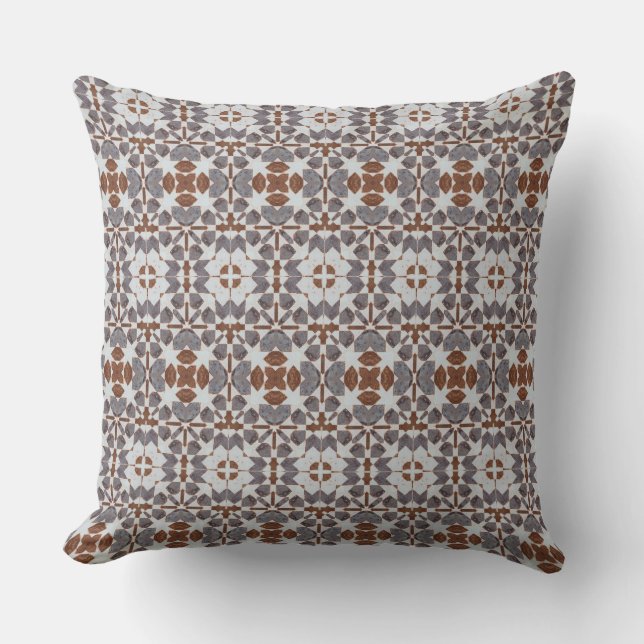Classic Moroccan Geometric Decorative Patterns Throw Pillow (Front)