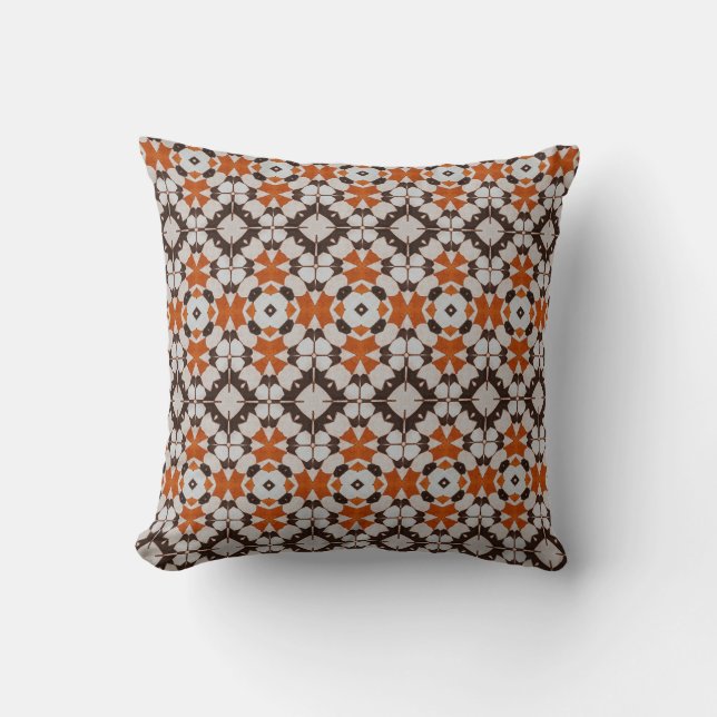 Classic Moroccan Geometric Decorative Patterns Throw Pillow (Front)