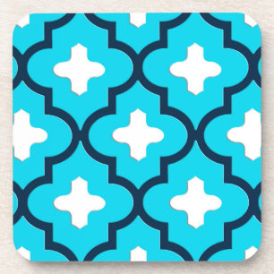 Classic Moroccan Tile, Indigo and Sky Blue Coaster