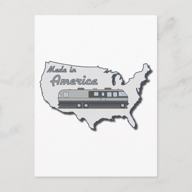 Classic Motor Home Made in America Postcard (Front)