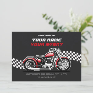 Classic motorbike  invitation
