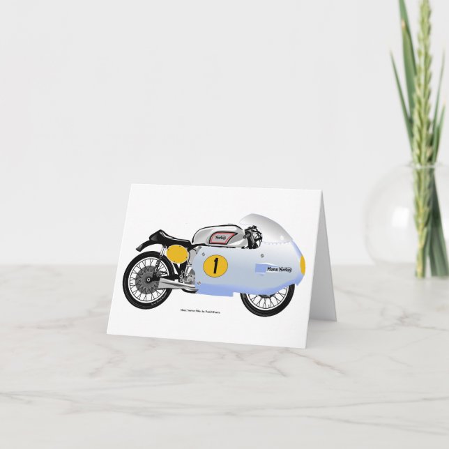 Classic motorcycle greeting card. thank you card (Front)