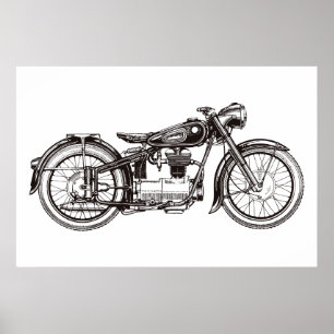 Classic motorcycle III Poster