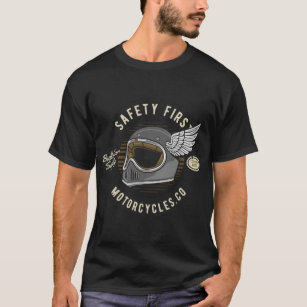 Classic Motorcycle Safety First   T-Shirt