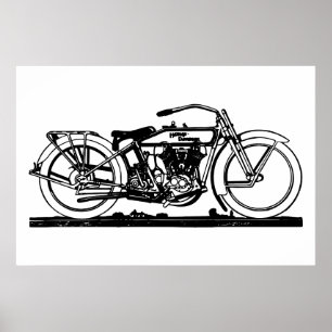 Classic motorcycle V Poster