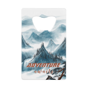 Classic Mountains Adventure Inspirational Credit Card Bottle Opener