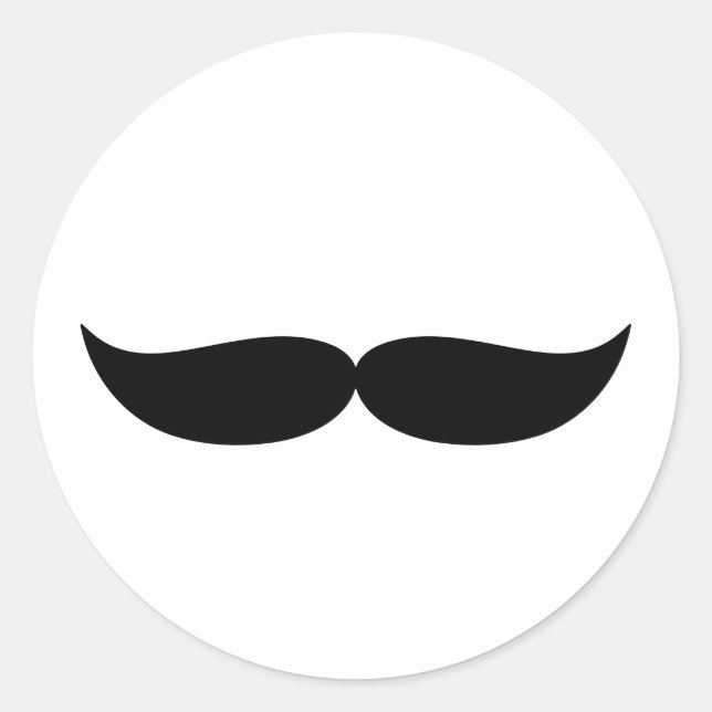 Classic Moustache Little Man Round Sticker (Front)