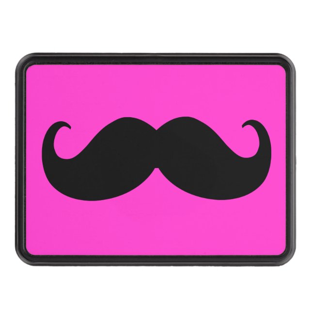 Classic Moustache on Pink Hitch Print Trailer Hitch Cover (Front)