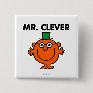 Classic Mr. Clever Logo 2 Inch Square Button