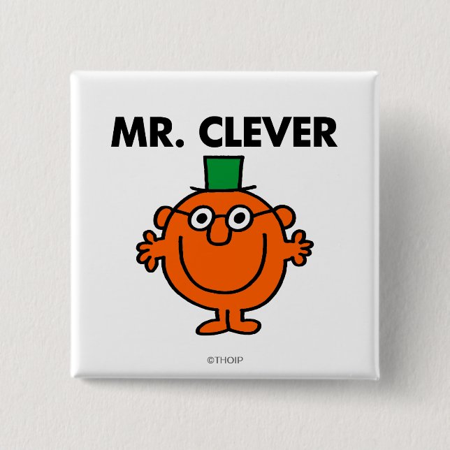 Classic Mr. Clever Logo 2 Inch Square Button (Front)