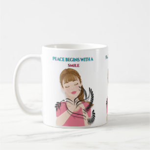 Classic Mug, 11 oz Peace Begins with a Smile Mug –