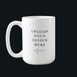Classic Mug 15oz.<br><div class="desc">Customize your design in Templett. After you are done editing, download your file in a JPG format (don't forget to turn on the bleed option). Upload your design here by clicking on the blue "Personalize" button.</div>