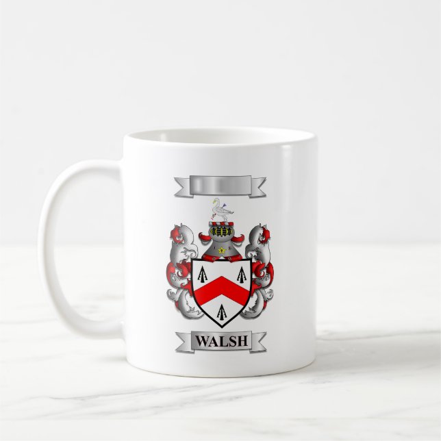 Classic Mug Walsh Surname And Shield (Left)