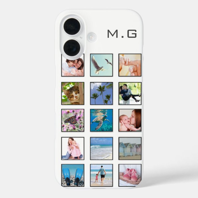 Classic Multiple Square Custom Photo Collage Case-Mate iPhone Case (Back)