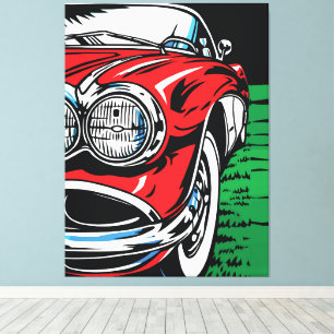 Classic Muscle Car Front Pop Art Retro Canvas Print