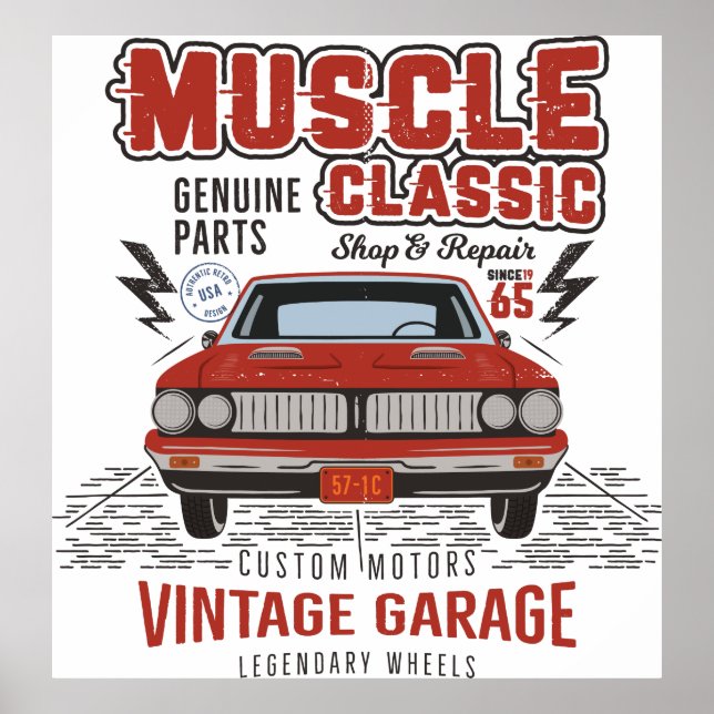 Classic Muscle Car Poster (Front)
