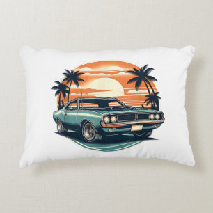 Classic Muscle Car Retro Vintage Style Accent Pillow