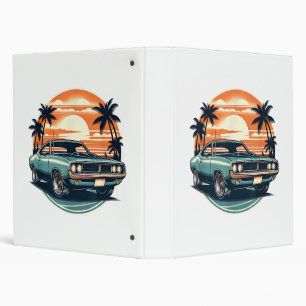 Classic Muscle Car Retro Vintage Style Binder