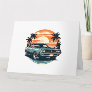 Classic Muscle Car Retro Vintage Style Card
