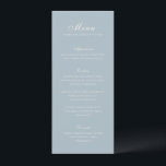 Classic Muted Blue Elegant Wedding Menu<br><div class="desc">Classic wedding menus featuring a simple and timeless design with elegant script and traditional serif fonts.</div>