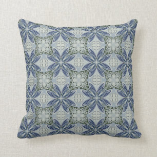 Classic muted blues and greens throw pillow